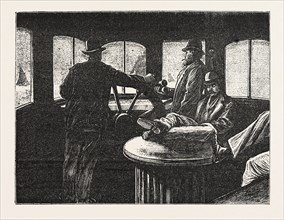 RETURN OF WILLIAM TWEED TO NEW YORK: A MOONLIGHT WATCH, ENGRAVING 1876, US, USA, America, United
