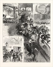 DESTRUCTION OF THE BROOKLYN THEATRE BY FIRE, ENGRAVING 1876, US, USA, America, United States