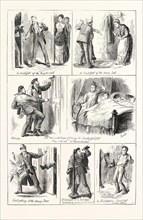 NEW YEAR'S DAY IN SCOTLAND, FIRST FOOTING, ENGRAVING 1876, UK, britain, british, europe, united