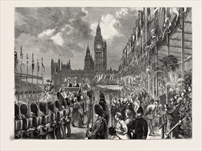 OPENING OF THE VICTORIA EMBANKMENT BY THE PRINCE OF WALES AND PRINCESS LOUISE, LONDON, UK, 1870