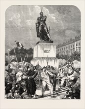 AT METZ, BEFORE THE STATUE OF MARSHAL NEY, FRANCE, 1870