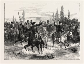 FRANCO-PRUSSIAN WAR: FUGITIVES FROM WOERTH RIDING INTO HAGENAU, FRANCE, 1870