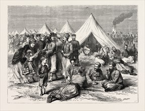 FRANCO-PRUSSIAN WAR: FRENCH PRISONERS OF WAR IN THE CAMP OF WAHN, NEAR COLOGNE, GERMANY, 1870
