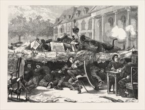FRANCO-PRUSSIAN WAR: PRUSSIAN BARRICADE AT THE CHATEAU MEUDON: THE NOISE OF A SHELL, 1870