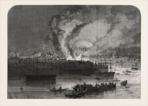 THE LATE GREAT FIRE AT CONSTANTINOPLE, ISTANBUL, TURKEY, 1865