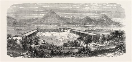 THE FRENCH IN ABYSSINIA: VIEW OF THE FRENCH ENCAMPMENT AT KOUFFITH, 1865