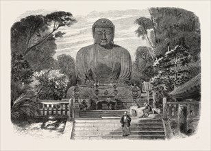 THE DAIBOUTZ, A BRONZE COLOSSAL STATUE ON THE SITE OF THE OLD CAPITAL OF THE TYCOONS, JAPAN, 1865