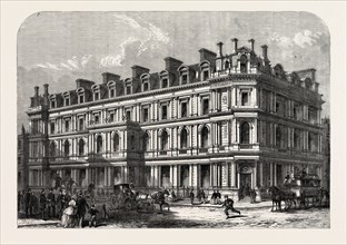 THE NEW UNION BANK BUILDINGS, CAREY STREET AND CHANCERY LANE, LONDON, UK, 1865, BY MR. F.W. PORTER,