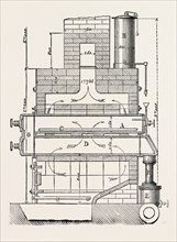 COMPRESSED OIL GAS FOR LIGHTING CARS, STEAMBOATS, AND BUOYS: SECTION A FURNACE, 1882