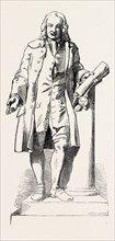 STATUE OF CAPTAIN CORAM AT THE FOUNDLING HOSPITAL, LONDON, UK, 1856
