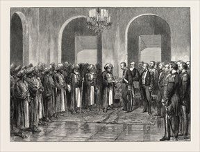 THE SLAVERY QUESTION IN EAST AFRICA: RECEPTION OF SIR BARTLE FRERE IN DURBAR BY THE SULTAN OF