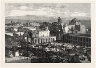 THE EARTHQUAKE AT AREQUIPA, PERU: THE PLAZA MAYOR AND ENCAMPMENT OF THE PEOPLE, 1868