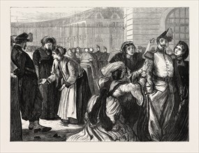 THE FRANCO-PRUSSIAN WAR: WOMEN TRYING TO SEE THE PRISONERS AT VERSAILLES, FRANCE, 1871