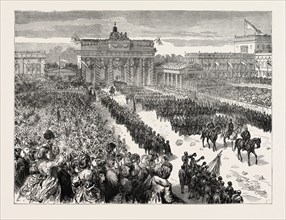 THE FRANCO-PRUSSIAN WAR: THE TRIUMPHAL ENTRY OF THE GERMAN TROOPS INTO BERLIN, GERMANY: THE