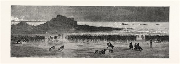 ON THE BEACH AT ST. MALO: DEPARTURE OF LEVIES FOR THE FRONT, FRANCE, 1871