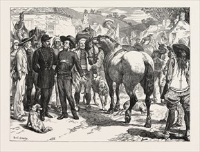 THE FRANCO-PRUSSIAN WAR: BUYING HORSES IN BRITTANY FOR THE FRENCH ARMY, FRANCE, 1871