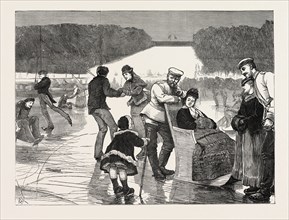 THE FRANCO-PRUSSIAN WAR: THREE MILES FROM THE FRONT, SKATING AT VERSAILLES, FRANCE, 1871