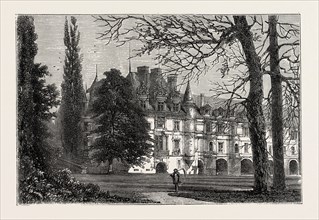 CHENONCEAUX, CHATEAU DE CHENONCEAU, FRANCE, 1871, GARDEN FRONT