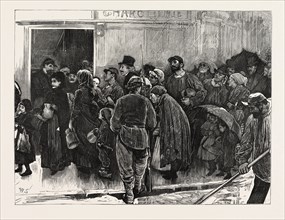 FRANCO-PRUSSIAN WAR: A QUEUE IN PARIS, FRANCE, 1871