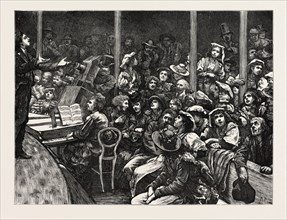 AT A CONCERT GIVEN TO THE POOR ITALIANS IN LONDON, UK, 1871