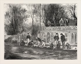 A SKETCH ON THE ISIS, THE OXFORD CREW AT HOME, UK, 1871