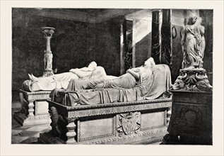 THE MAUSOLEUM, CHARLOTTENBURG, THE DEATH OF THE LATE EMPEROR WILLIAM, GERMANY, 1888 engraving