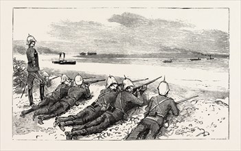MANOEUVRES AT PORTSMOUTH, THE ATTACK ON HAYLING ISLAND FROM THE SEA, UK, britain, united kingdom, u