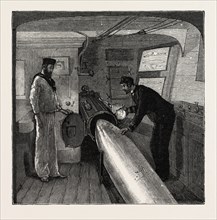 TORPEDO GUN BOAT, COMMANDER'S CABIN IN THE AFTER PART OF THE SHIP, 1888 engraving