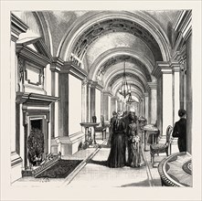 DUBLIN CASTLE, IRELAND, THE CORRIDOR, 1888 engraving