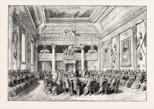 DUBLIN CASTLE, IRELAND, AN INVESTITURE OF THE ORDER OF ST. PATRICK IN ST. PATRICK'S HALL, 1888