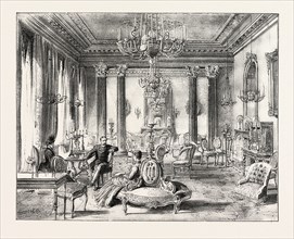 DUBLIN CASTLE, IRELAND, DRAWING-ROOM IN THE VICEREGAL LODGE, 1888 engraving