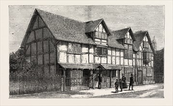 HOUSE IN WHICH SHAKESPEARE WAS BORN As Now Restored, STRATFORD-ON-AVON, UK, britain, united