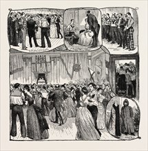 THE NAVAL VOLUNTEERS BALL HELD AT GLASGOW, engraving 1890, uk, britain, british, united kingdom,