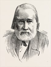 DR. CHARLES MACKAY, engraving 1890, uk, britain, british, united kingdom, great britain, europe,