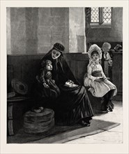 Fatherless children and widows, engraving 1890