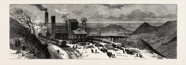 Colliery explosion at LLanerch, Monmouthshire,  GENERAL VIEW OF THE WORKS JUST AFTER THE EXPLOSION,