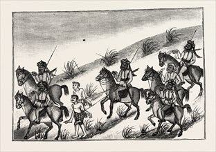 LIFE OF A BURMESE DACOIT, AND, WITH HIS COMPANIONS EVENTUALLY CAUGHT, engraving 1890