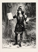 MRS. LANGTRY AS ROSALIND IN AS YOU LIKE IT AT THE ST. JAMES THEATRE, LONDON, engraving 1890, UK, U