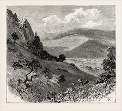 TRANSVAAL GOLD FIELDS, SOUTH AFRICA, WOODBUSH VILLAGE, ZOUTSPANSBERG, engraving 1890