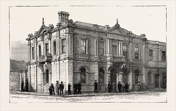 THE BANK OF AFRICA, JOHANNESBURG, AS IT IS IN 1890, SOUTH AFRICA, engraving 1890