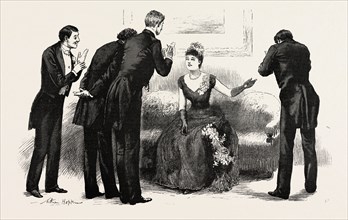 FILLING HER PROGRAMME, engraving 1890