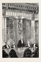 THE EXPLORER SPEAKING AT THE BANQUET GIVEN IN HIS HONOUR BY THE BURGOMASTER  AT THE TOWN HALL, MR.