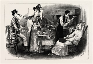 THE GREEN ROOM, engraving 1890