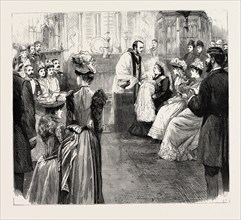 THE CHRISTENING AT WINDSOR, engraving 1890, UK, U.K., Britain, British, Europe, United Kingdom,