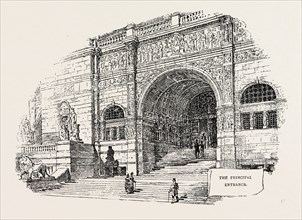 THE IMPERIAL INSTITUTE, LONDON, , engraving 1890, UK, U.K., Britain, British, Europe, United