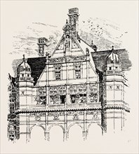 THE IMPERIAL INSTITUTE, LONDON, UPPER PART OF EAST AND WEST WINGS, engraving 1890, UK, U.K.,