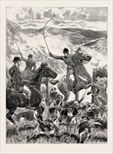 THROUGH FIRE TO FREEDOM, AN INCIDENT OF A RUN WITH THE DEVON AND SOMERSET STAGHOUNDS, engraving