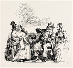 REFRESHMENTS ON BOARD, engraving 1890
