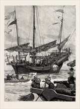 FROM HONG KONG TO MACAO IN A TORPEDO BOAT, CLOSE QUARTERS, engraving 1890, engraved image, history,