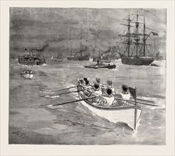 THE RACE AT GREENHITHE BETWEEN NAVAL CADETS OF H.M.S. WORCESTER AND H.M.S. CONWAY



,